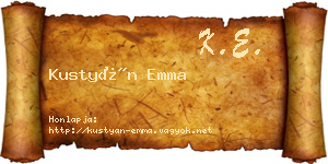 Kustyán Emma névjegykártya
