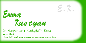 emma kustyan business card